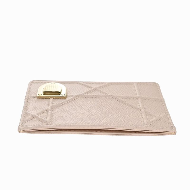 Christian DIOR Card Case Pink Leather Cannage 62ka738