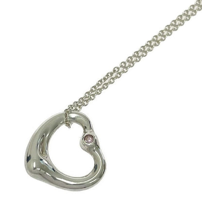 Tiffany & Co Tiffany & Co Silver Pink Sapphire Open Heart Necklace 3.5g Pink