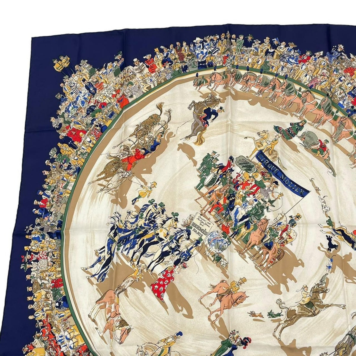Hermes Carre 90 Cirque Molier Scarf Silk Navy — view 2