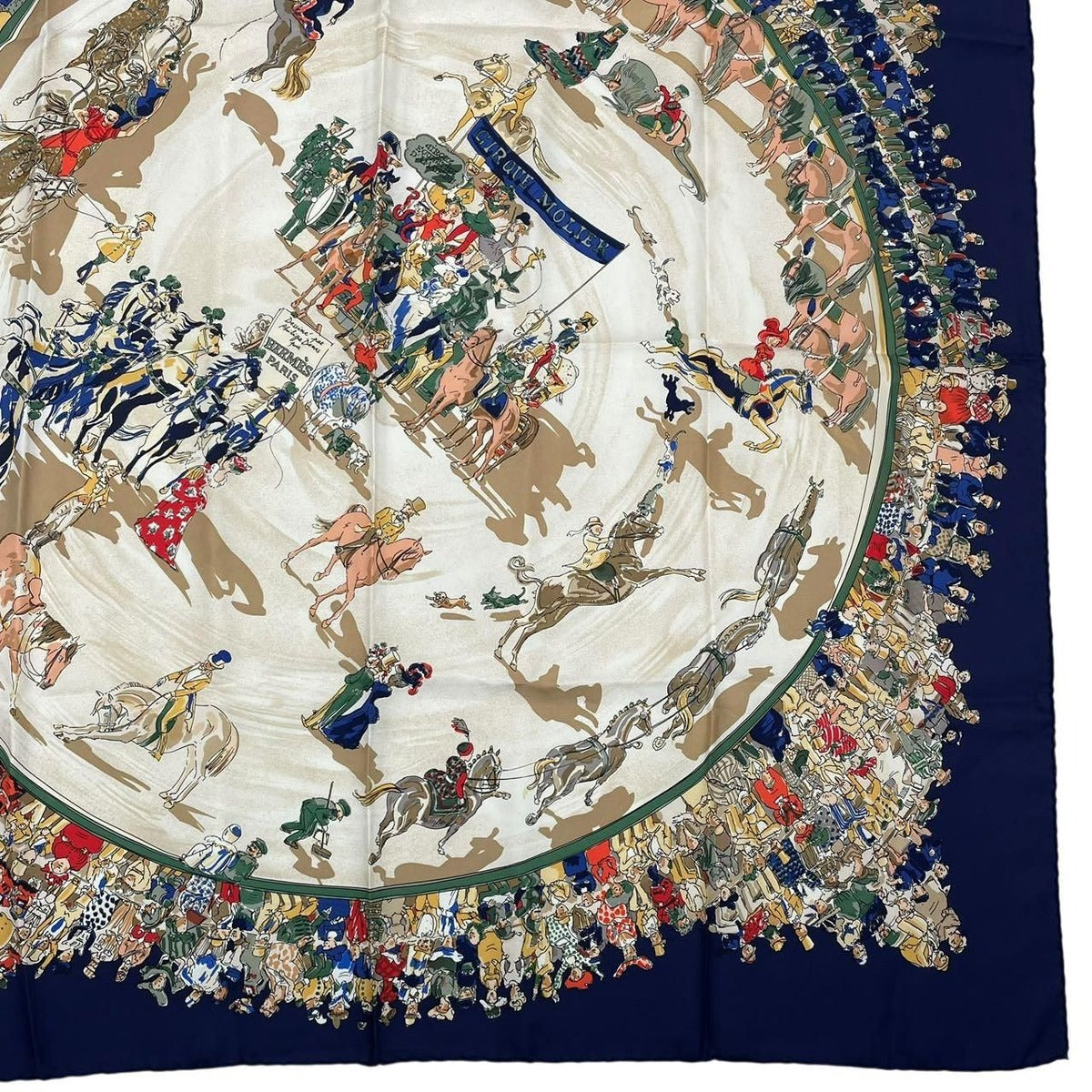 Hermes Carre 90 Cirque Molier Scarf Silk Navy — view 4