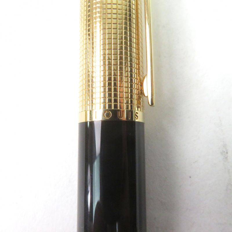 Louis Vuitton Dock Lacquer Capped Ballpoint Pen Black Gold Made In France Men's