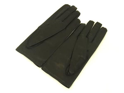 Hermes Sellier Lambskin Gloves Size 8 Women's Black Fb0798