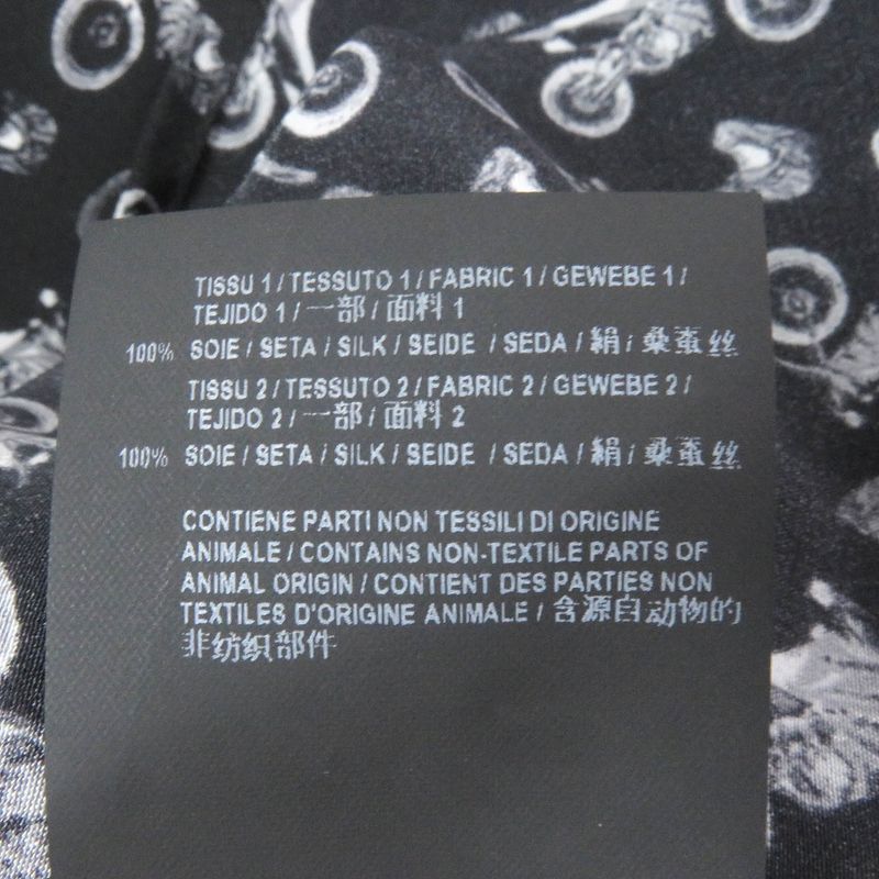 Saint Laurent Paris 2019 515299 100% Silk Motorcycle Total Long Sleeve Long