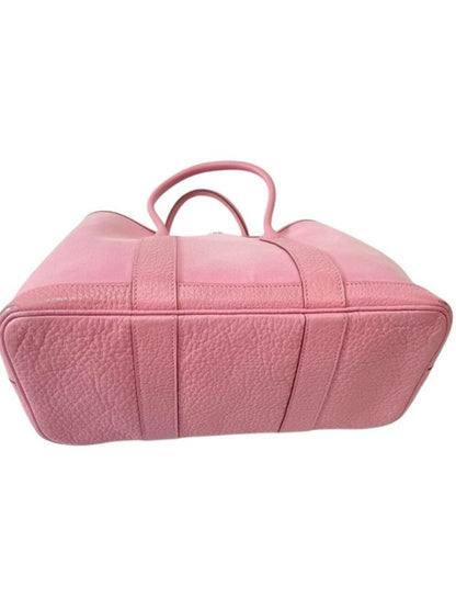 Hermes Garden Party TPM Toile Officier Vache Leather Tote Bag Pink Handbag