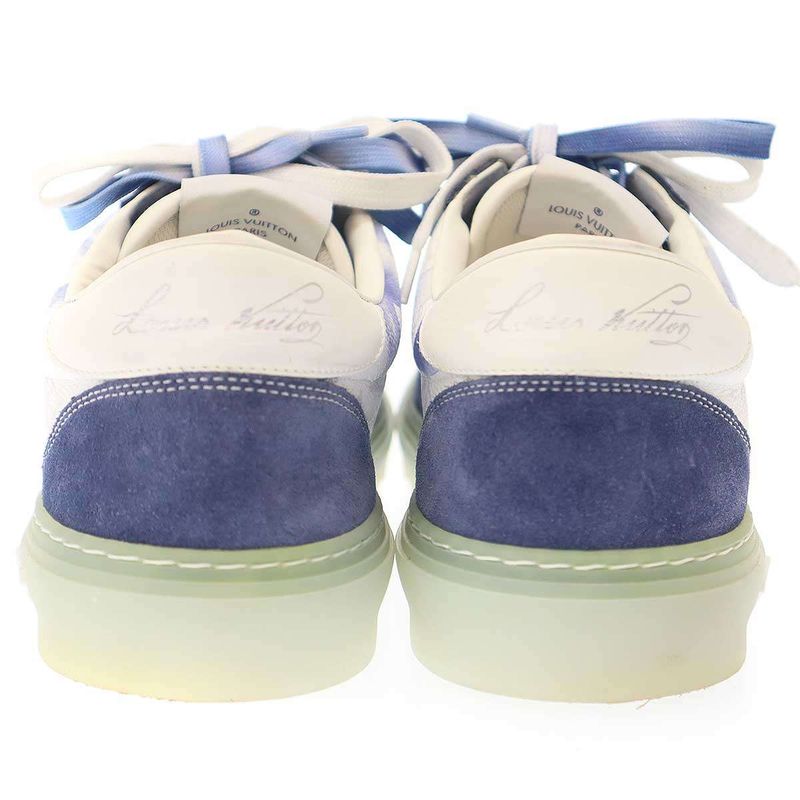 Louis Vuitton Watercolor Monogram Low Cut Sneakers White Blue 7 1 2
