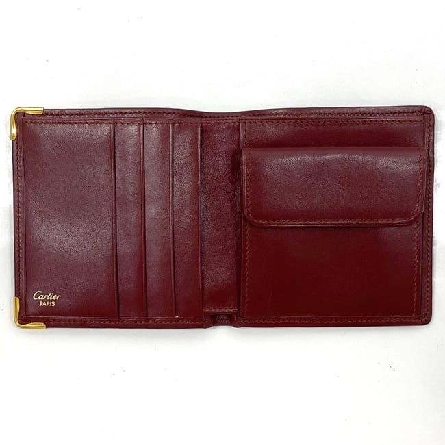 Cartier Bifold Wallet Bordeaux Must Excellent Condition Preowned Leather
