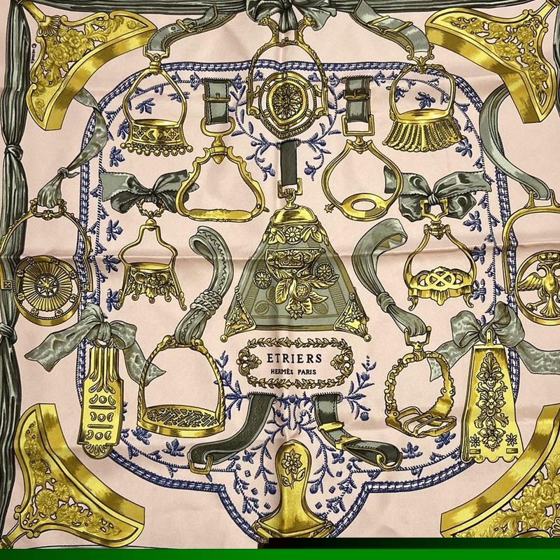 Hermes Scarf - Pink X Light Grey X Multi Etriers