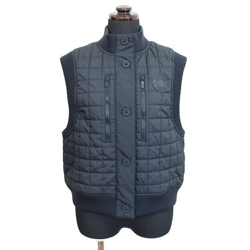 Hermes Quilted Vest Blue-noir Black Blue Sleeveless Bomba-vest