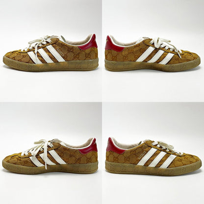 Gucci Adidas Collaboration Gazelle Sneakers Brown GG Supreme Size 23.5cm