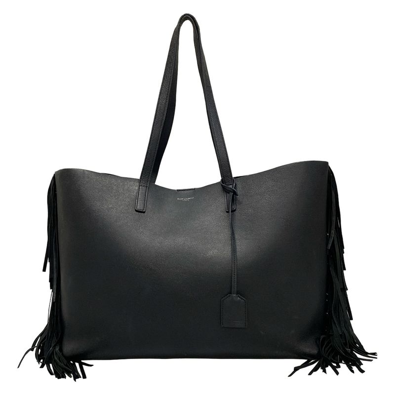 Saint Laurent Paris Tote Bag 410666 Black Fringe Leather