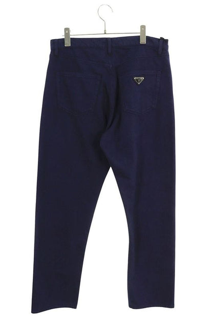 Prada Gep358 Back Triangle Plate Old Denim Pants Men's 32
