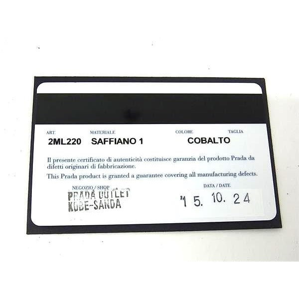 Prada Wallet Saffiano 2 Ml220 Blue Leather Round Zipper Long — view 2