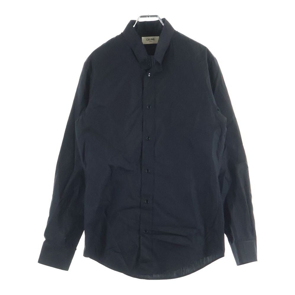 Celine Loose Shirt with Inverted Collar in Cotton Poplin
