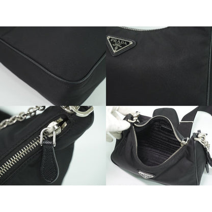 Prada Re Edition 2-Way Shoulder Bag Pochette Nylon Black — view 7