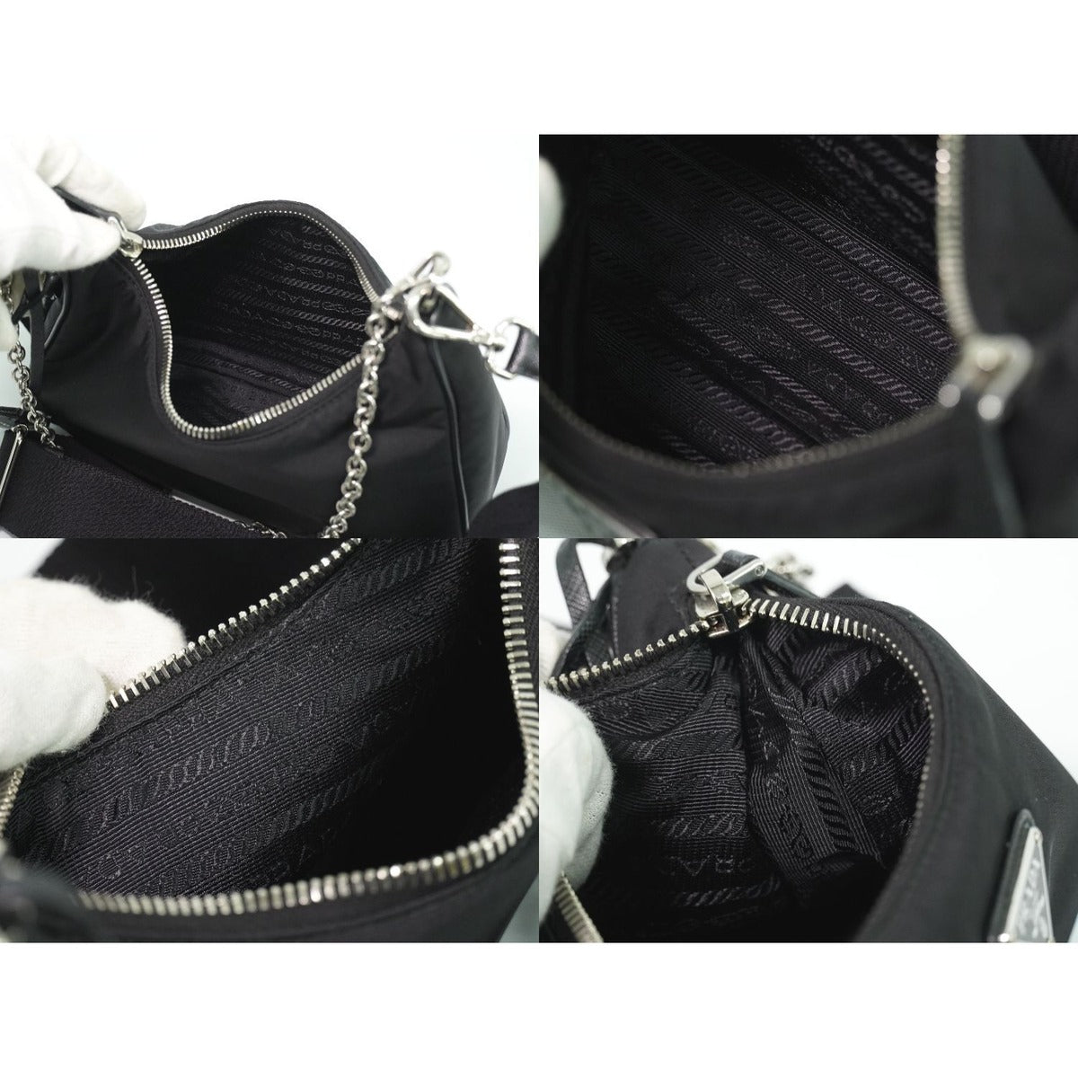 Prada Re Edition 2-Way Shoulder Bag Pochette Nylon Black — view 8
