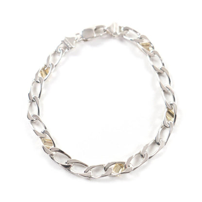 Tiffany & Co Vintage 925 750 Figaro Chain Bracelet Silver Gold Weight — view 2