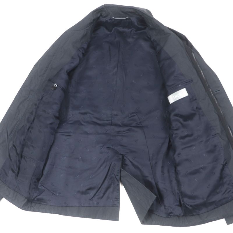  DIOR Homme 293c286a5573 Logo Part Zip Up Tailored Jacket Navy 44 Made In