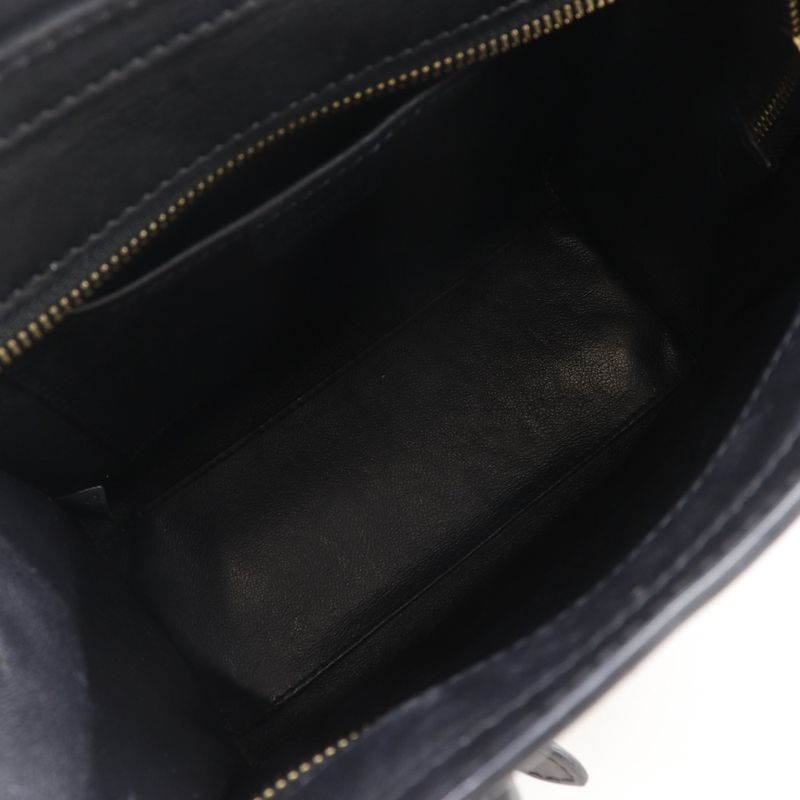 Celine Luggage Nano Shopper Bicolor 2WAY Shoulder Calf Black/brown/off White