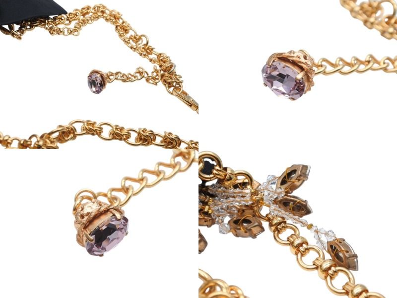 Dolce & Gabbana Crystal Plated Belt Gold Purple Pink — view 7