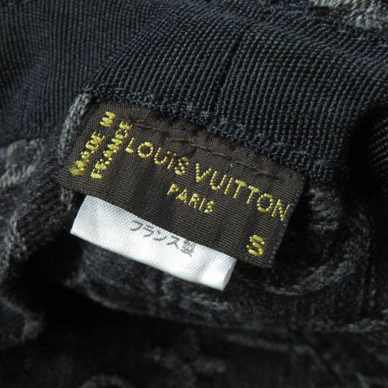 Louis Vuitton 410907 Cotton Monogram Denim Hat Bucket Hat Black S Made In