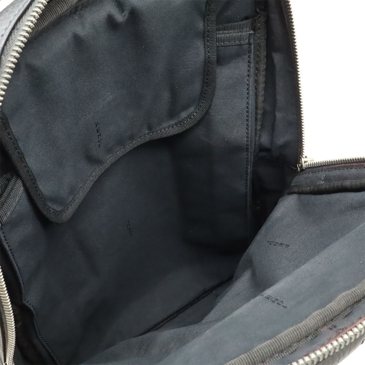 Fendi Celeria FF Logo Backpack Backpack Sac Leather Gray Black Black Silver