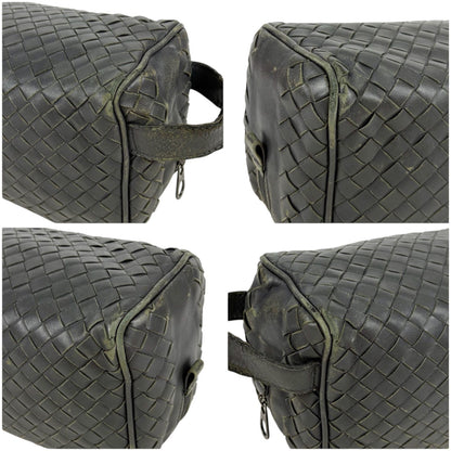 Bottega Veneta Clutch Bag Second Bag Intrecciato Leather Light Gray