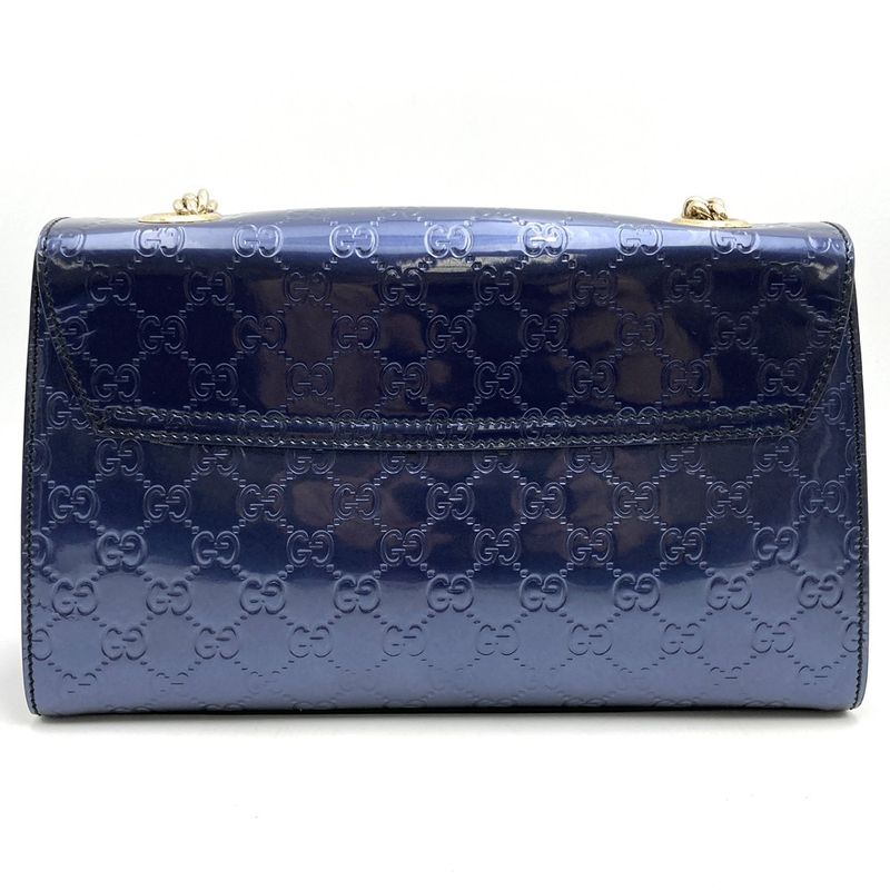 Gucci 295402 Handbag Shoulder Bag Navy/blue/gold Blue/gold Enamel Ladies