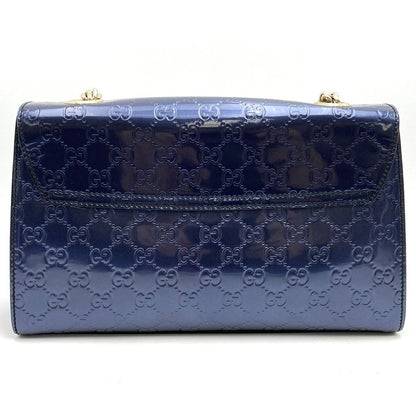 Gucci 295402 Handbag Shoulder Bag Navy/blue/gold Blue/gold Enamel Ladies