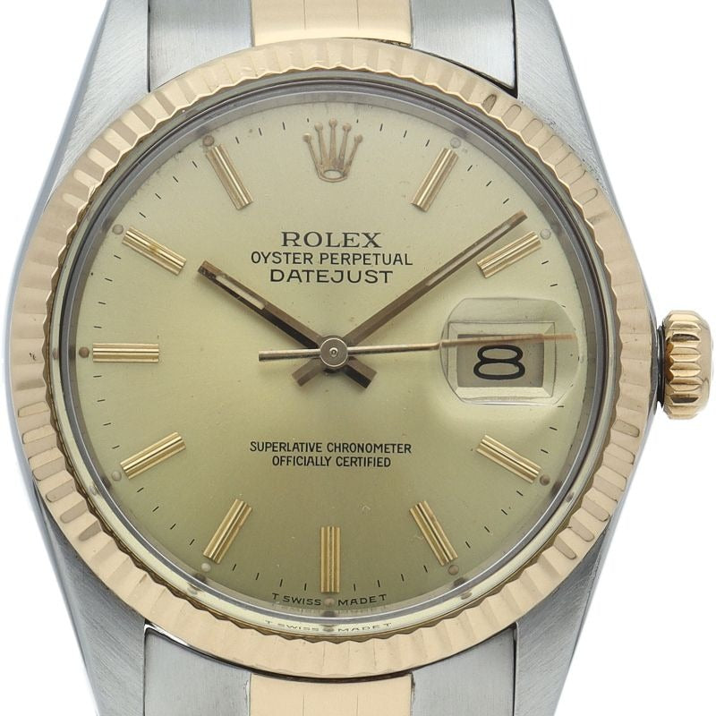 Rolex Datejust Watch Antique 18k Yellow Gold SS Chien Pankara Polished