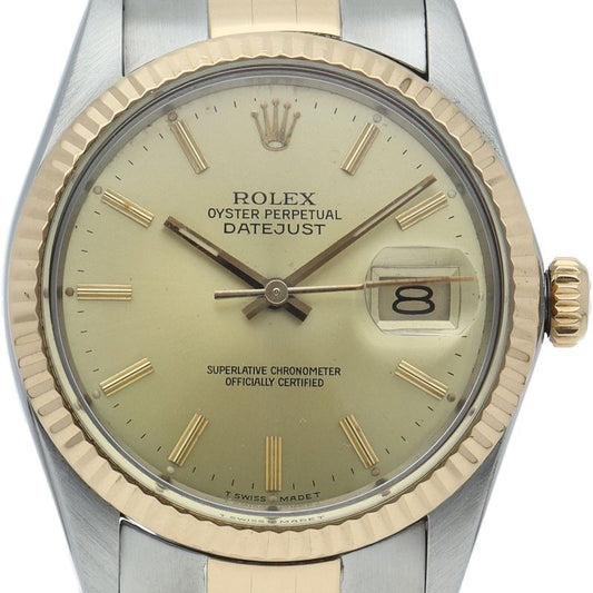 Rolex Datejust Watch Antique 18k Yellow Gold SS Chien Pankara Polished