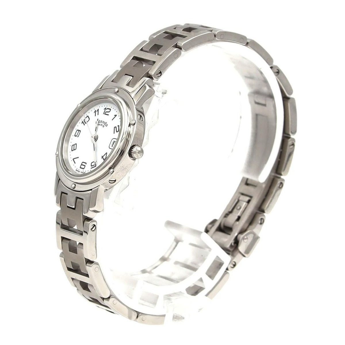 Hermes SS Quartz Watch White — view 2