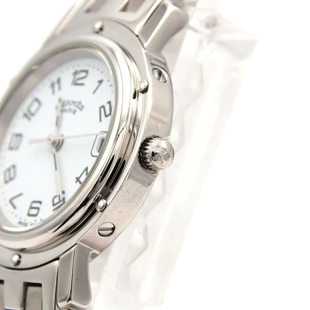 Hermes SS Quartz Watch White — view 5