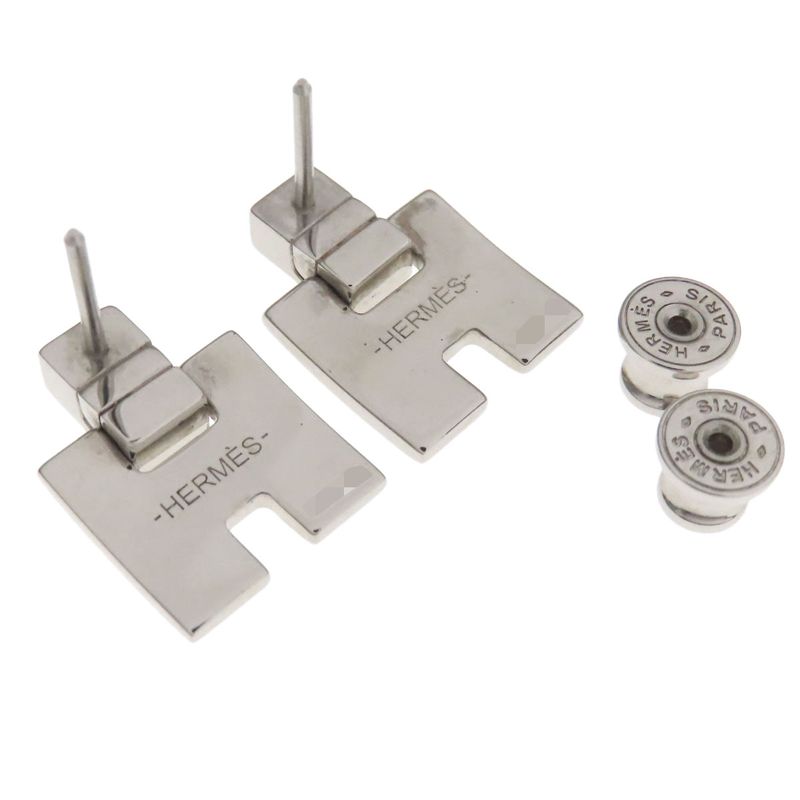 Hermes Irene H Motif Earrings Metal Women