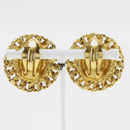 Chanel Coco Mark Matelasse Vintage Gold Plated Ladies 23g Earrings
