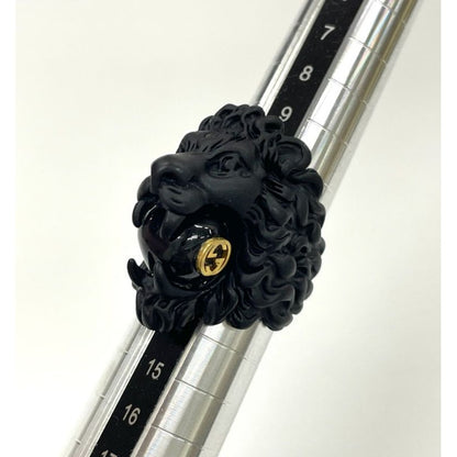 Gucci Michele Lionhead Interlocking G Logo Ring No 13 Metal Black — view 13