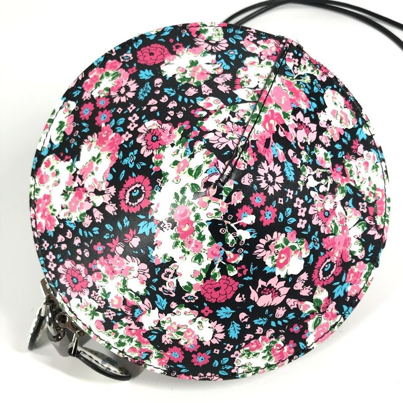 Louis Vuitton Floral Toupie Multicolor Flower Pouch Case Leather Black Blue