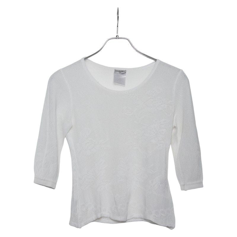 Chanel Vintage Knit Size 40 White Rayon