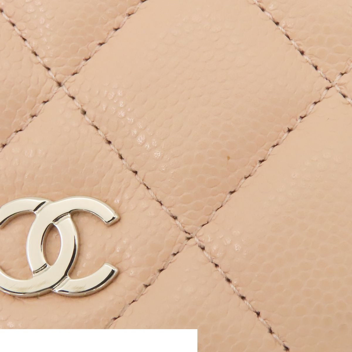 Chanel Chain Wallet Quilted Shoulder Bag Beige Caviar Leather — view 6