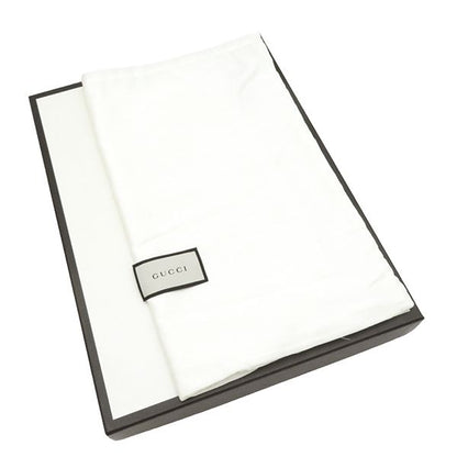 Gucci Clutch Bag Portfolio Leather Black Gold Hardware Logo Print Black 500984