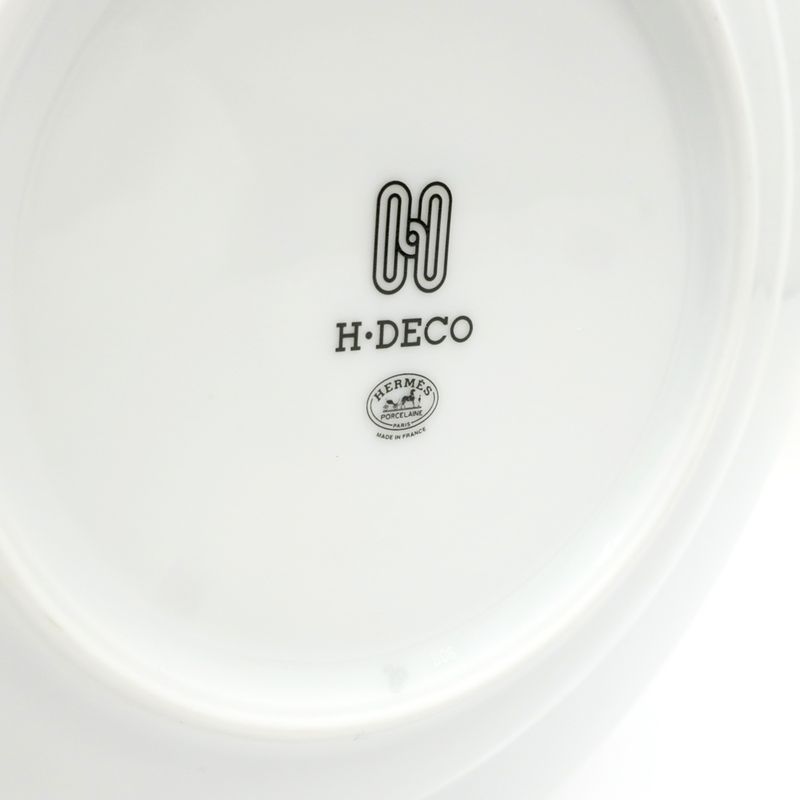 Hermes Soap Plate H DECO White Black Dish Pottery H Deco Ash Deco