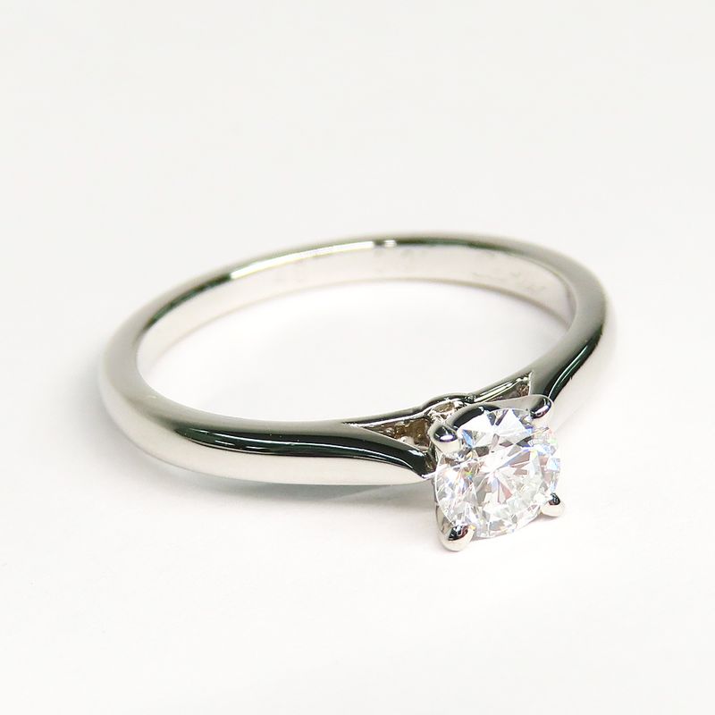 Cartier Solitaire Diamond 0.31ct F VS1 EX Ring #48 GIA Certified