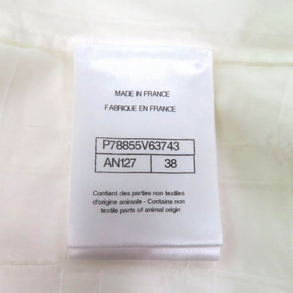 CHANEL P78855 Silk Blend Coco Mark Sleeveless Shirt Blouse With Logo Button