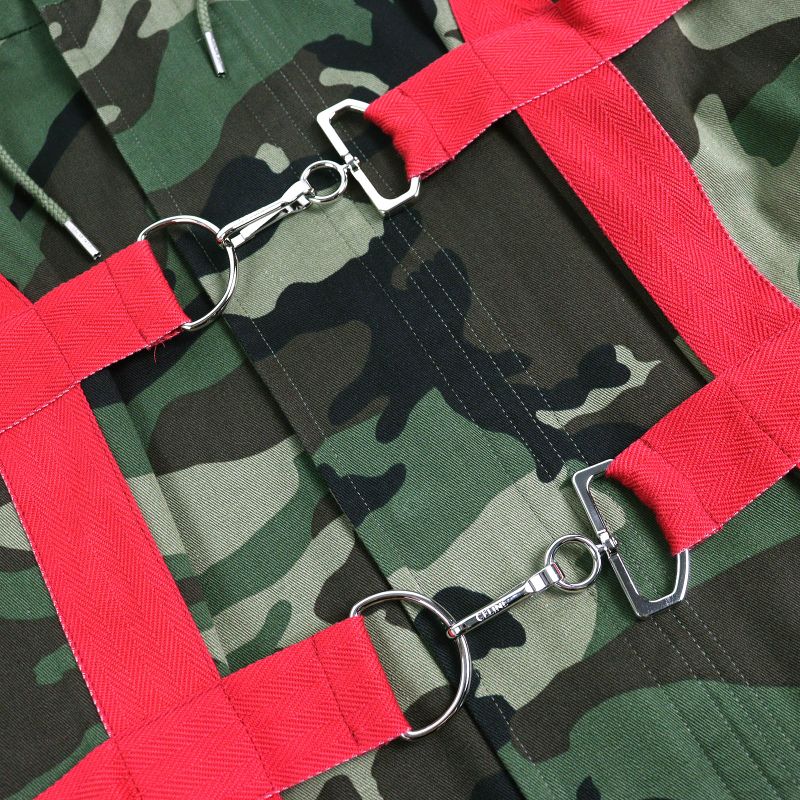 Celine 23SS 2w860494m 100% Cotton Camouflage Pattern Harness Parka Coat Khaki