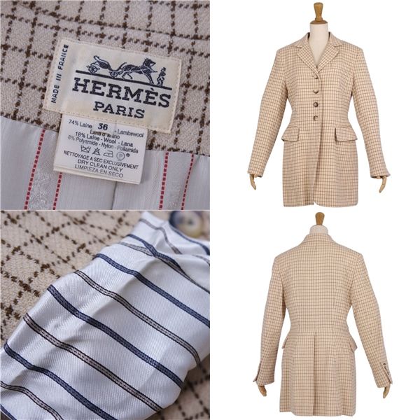 Vintage Hermes Jacket Tailored Wool Chi