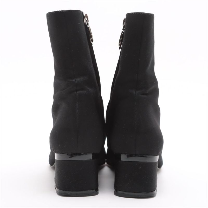 Gucci Satin And Leather Short Boots Women's 36 C 104 0252 Black Made In Italy
