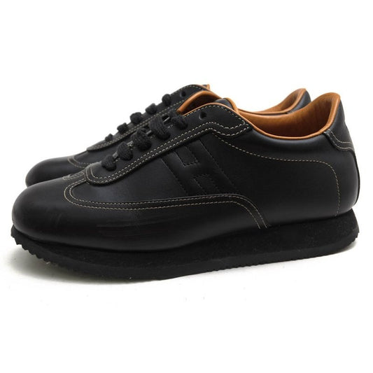 Hermes Shoes Sneakers Low Cut Women Leather Black Quick