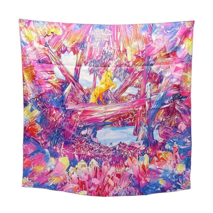 Hermes Scarf Carre 90 la Vallee de Cristal Silk