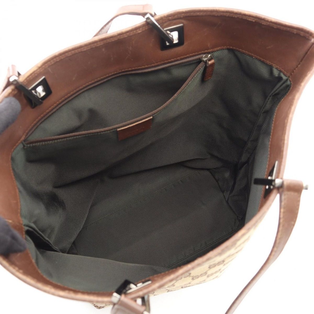 Gucci Tote GG Canvas Beige Dark Brown — view 3