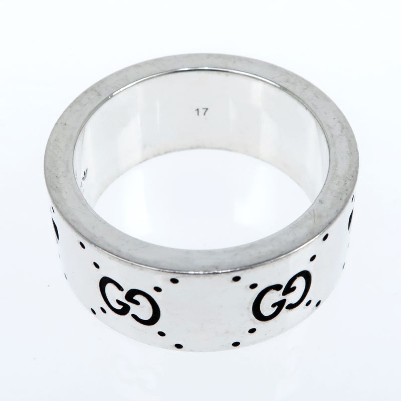 Gucci Adidas Collaboration Ring Engraving Wide Trefoil 17 Ag925 Jewelry