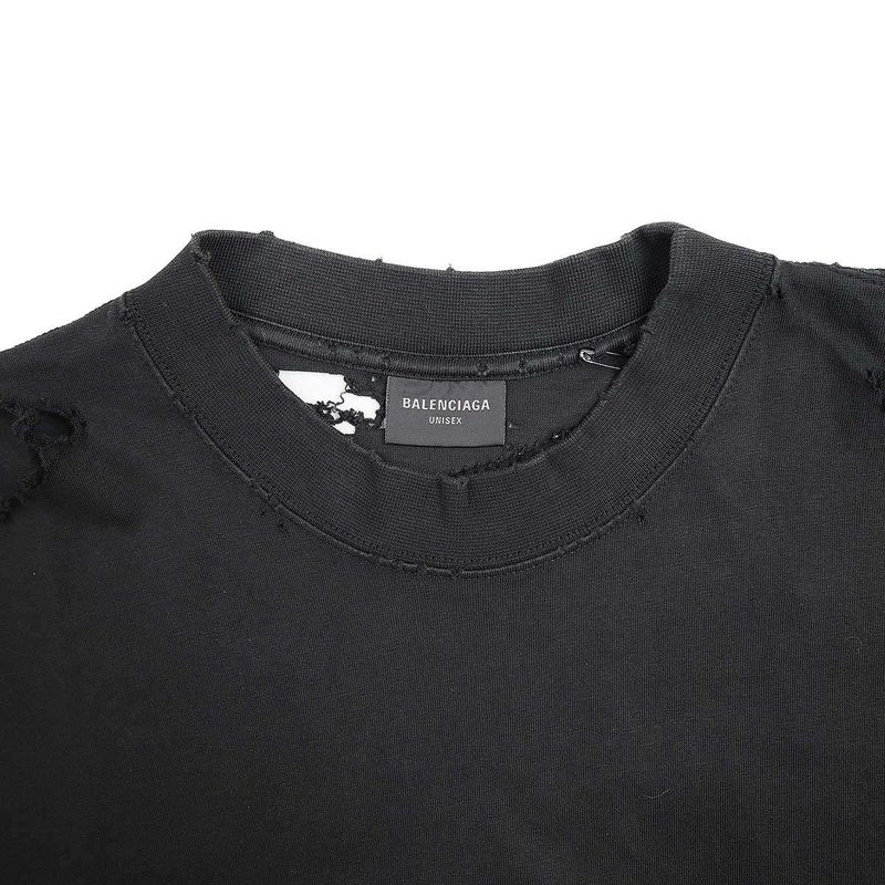 Balenciaga 24ss Logo Print Damaged Oversize D T-Shirt 764235 Tqvj8 Black XL